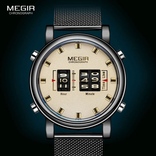 MEGIR 2020 New Luxury Watches Men Military Sport Roller Pointer Quartz Watch Man