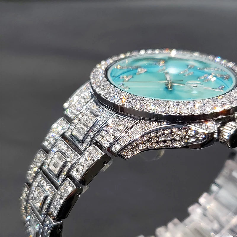 MISSFOX Fashion Brand Street Style Hip Hop Unisex Quartz Watches Shiny Diamond