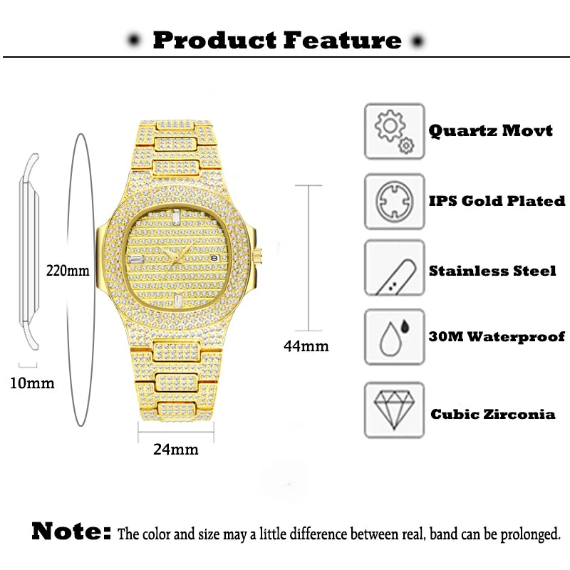 MISSFOX Golden Classic Style Watch For Men Ultra-thin Stylish Simple Square Watches