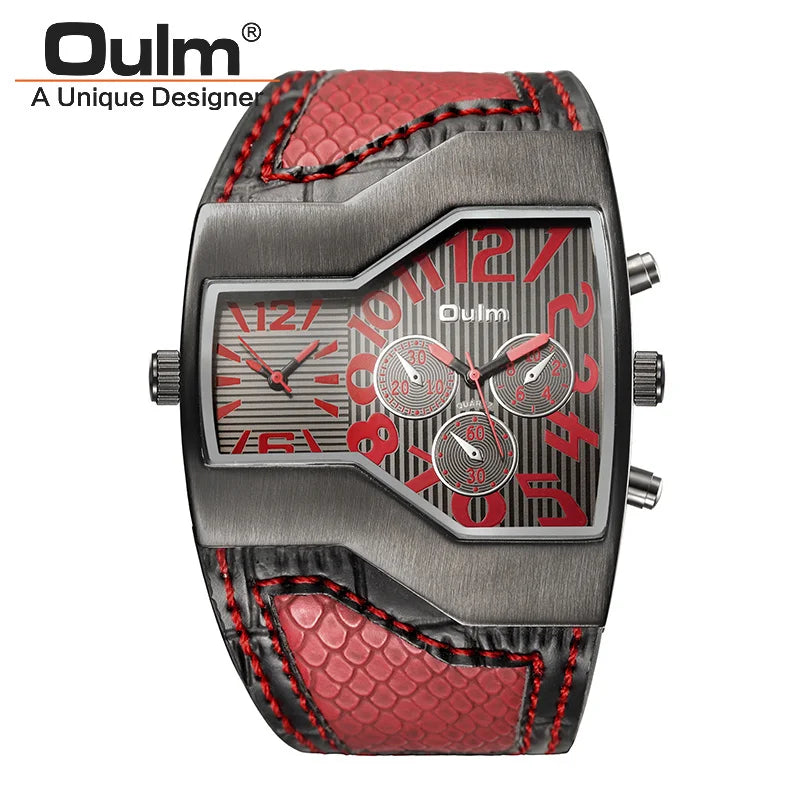 Oulm HP1220 Male Watch Personalized Strap Big Dial Watches Men Outdoor Sports Watch