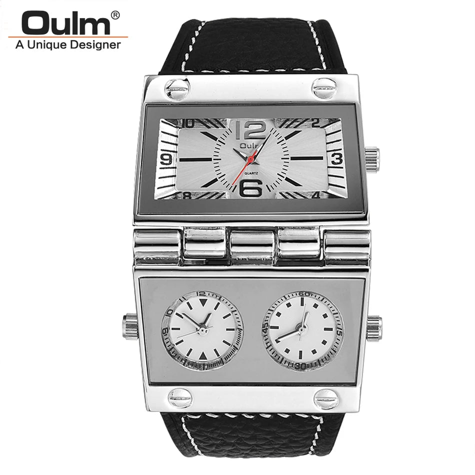 New Men Dual Display Sports Watches Oulm Men Watch Fold Big Size
