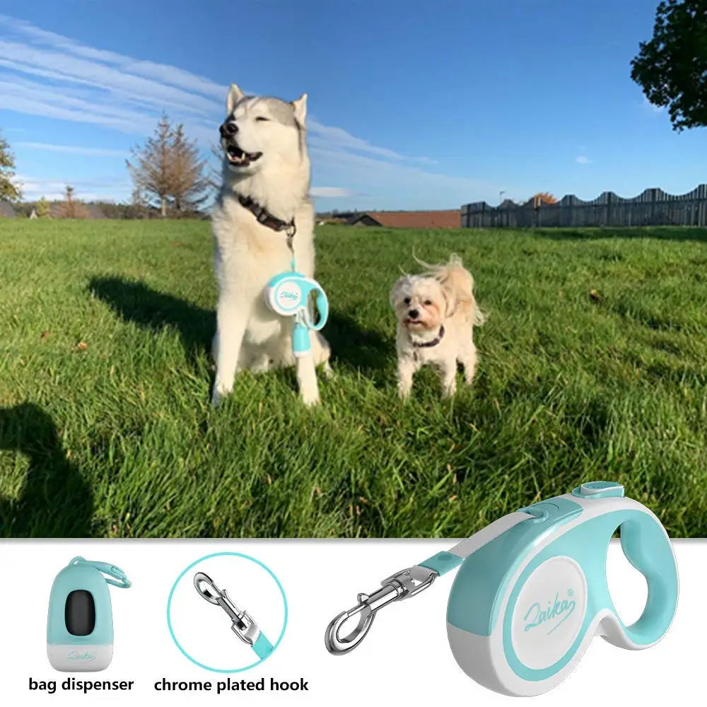 LAIKA 5M Reflective Retractable Dog Leash 50KG Super Bearing Nylon Pet Dogs Leashes