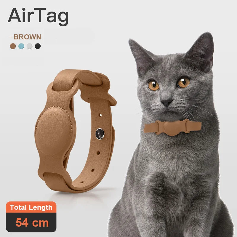 Original Airtag Case Leather Dog Cat Traction Collar For Apple Airtags Location Tracker Pet Anti-lost Device