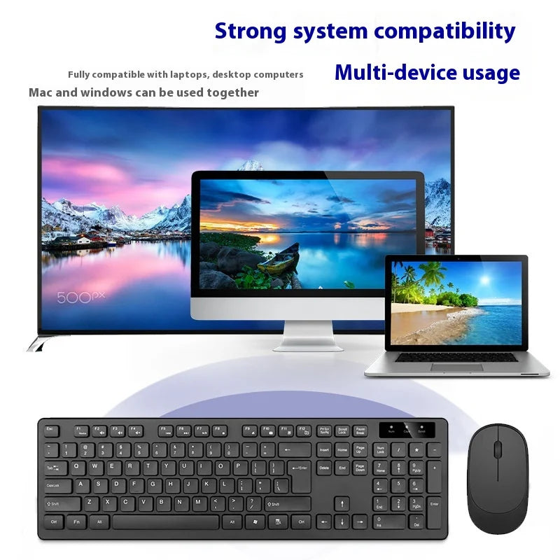 Unsharkable2.4G fashionable and personalized desktop laptop waterproof wireless keyboard and mouse set suitable for office use