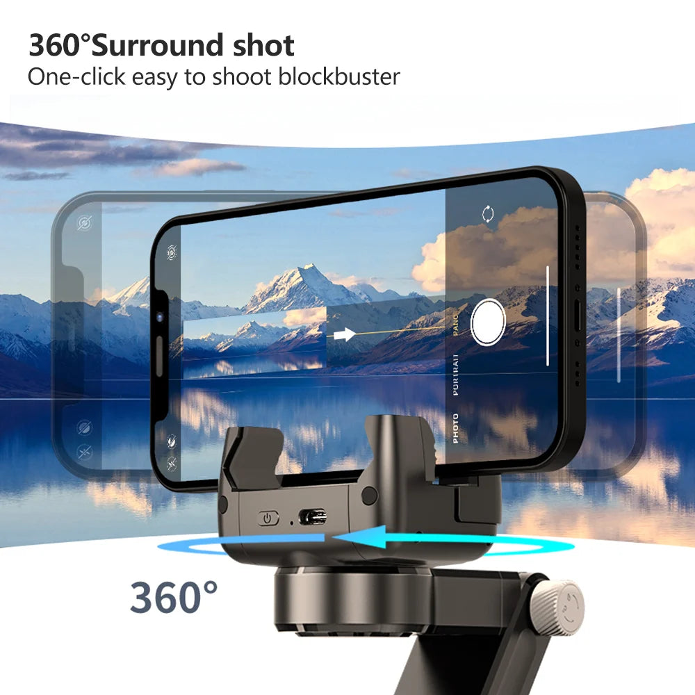 Q18 Gimbal Stabilizer Handheld Mobile Phone Selfie Stick Holder Fill Light Bluetooth