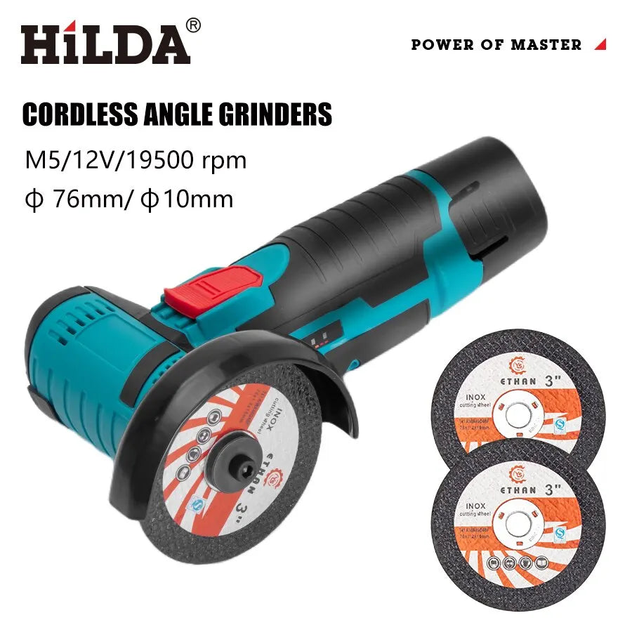 HILDA 12v Mini Angle Grinder Rechargeable Grinding Tool Polishing Grinding Machine