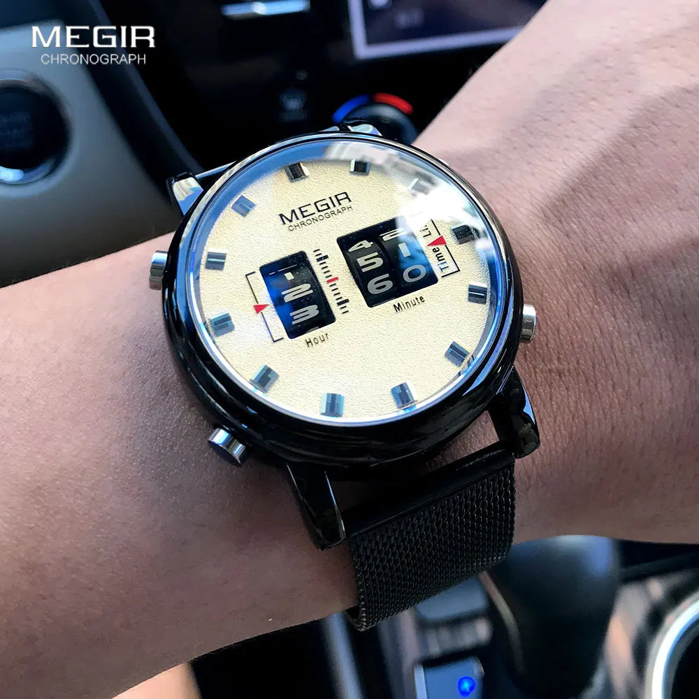 MEGIR 2020 New Luxury Watches Men Military Sport Roller Pointer Quartz Watch Man