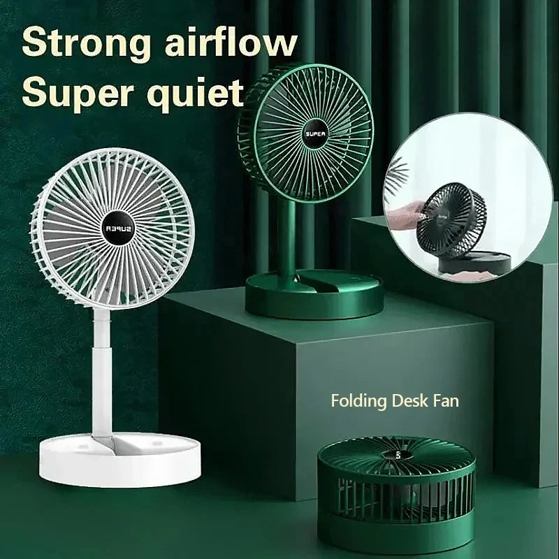 Xiaomi Desktop Foldable Telescopic Stand Fan USB with Rechargeable Battery 3 Speeds Super Quiet Adjustable Height For Desk Home