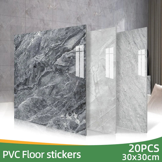 20/pc of PVC Imitation Marble Floor Stickers Self-adhesive Wall Stickers Waterproof Bathroom Living room Moden Decoration Decals