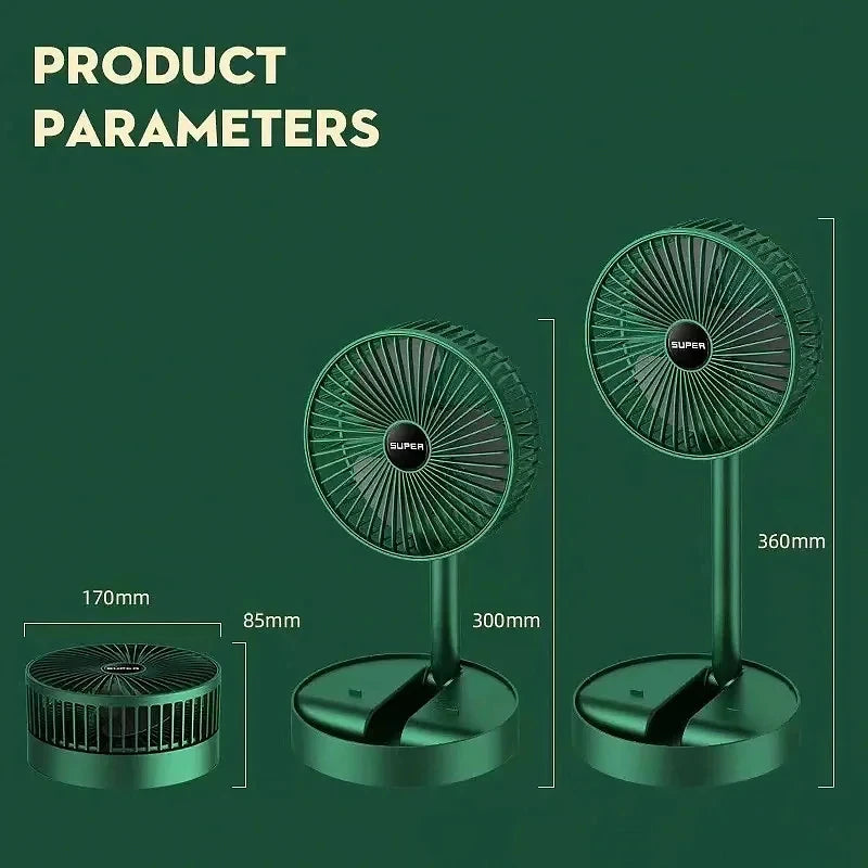 Xiaomi Desktop Foldable Telescopic Stand Fan USB with Rechargeable Battery 3 Speeds Super Quiet Adjustable Height For Desk Home