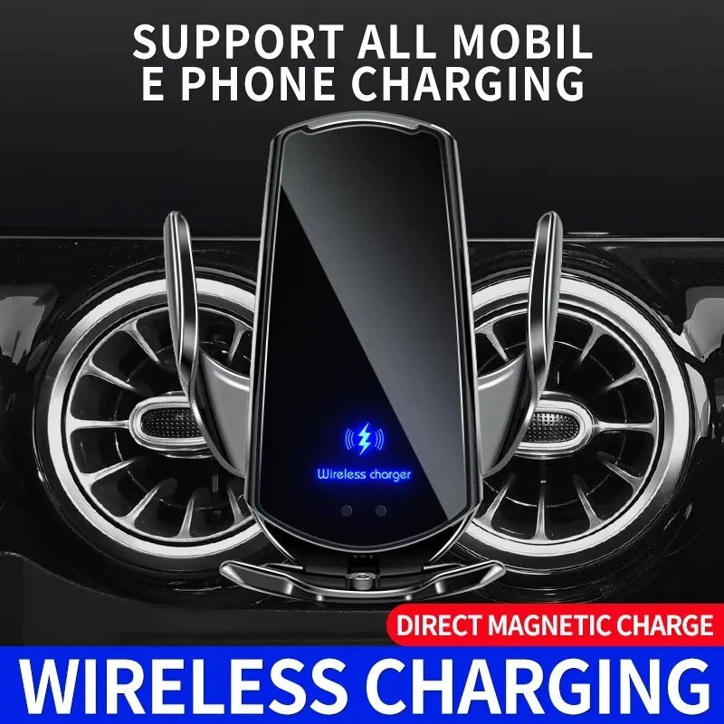 Car Wireless Charger Magnetic Auto Car Mount iPhone & Phone Holder Infrared Induction 15W Fast Charging