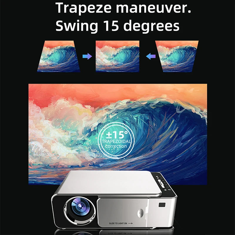 New T6 Mini Projector 4K HD 1080p Wifi Portable Home Theater Smart Outdoor Cinema Sync Android Phone Compatible Media Player