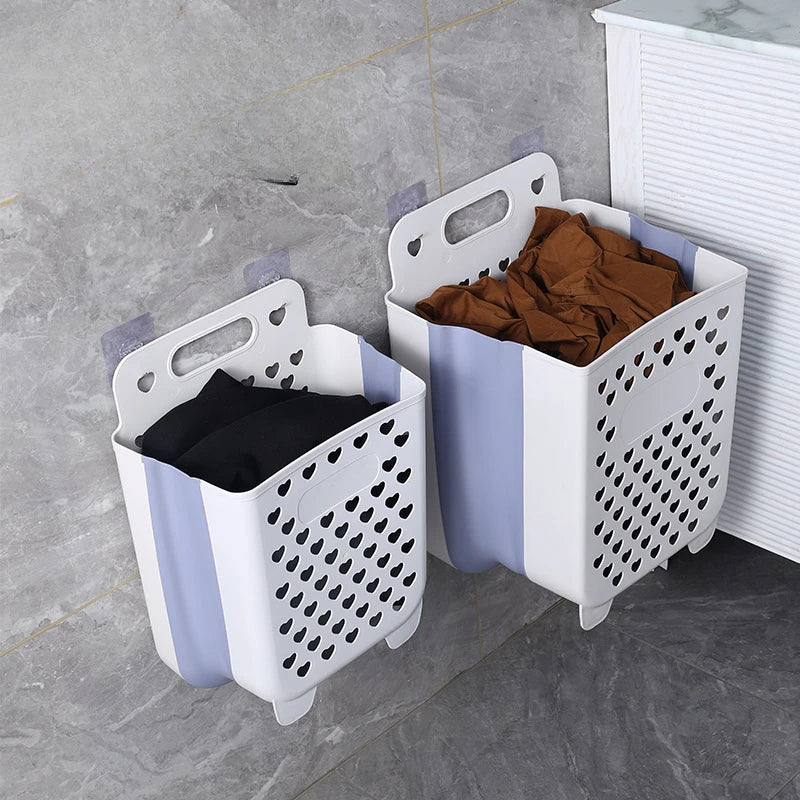 Foldable Punch-free Dirty Clothes Storage Artifact Bathroom Toilet Dormitory Storage Basket Fruit Basket