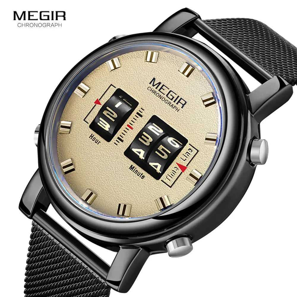 MEGIR 2020 New Luxury Watches Men Military Sport Roller Pointer Quartz Watch Man