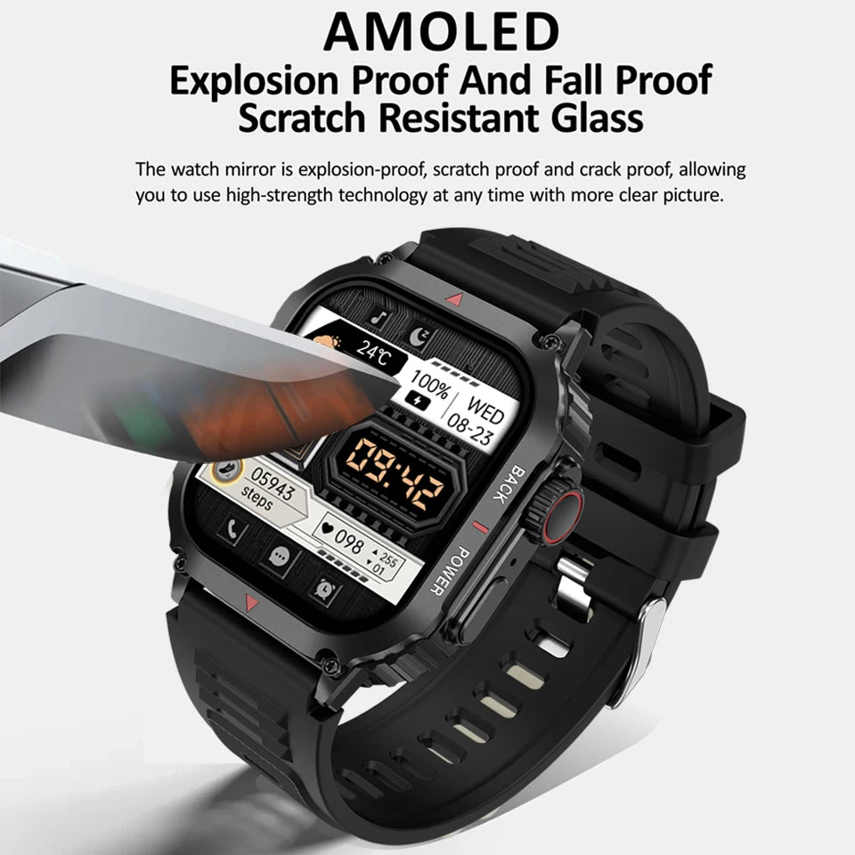 2024 New GPS Sports Smart Watch Men AMOLED HD Screen IP68 Waterproof