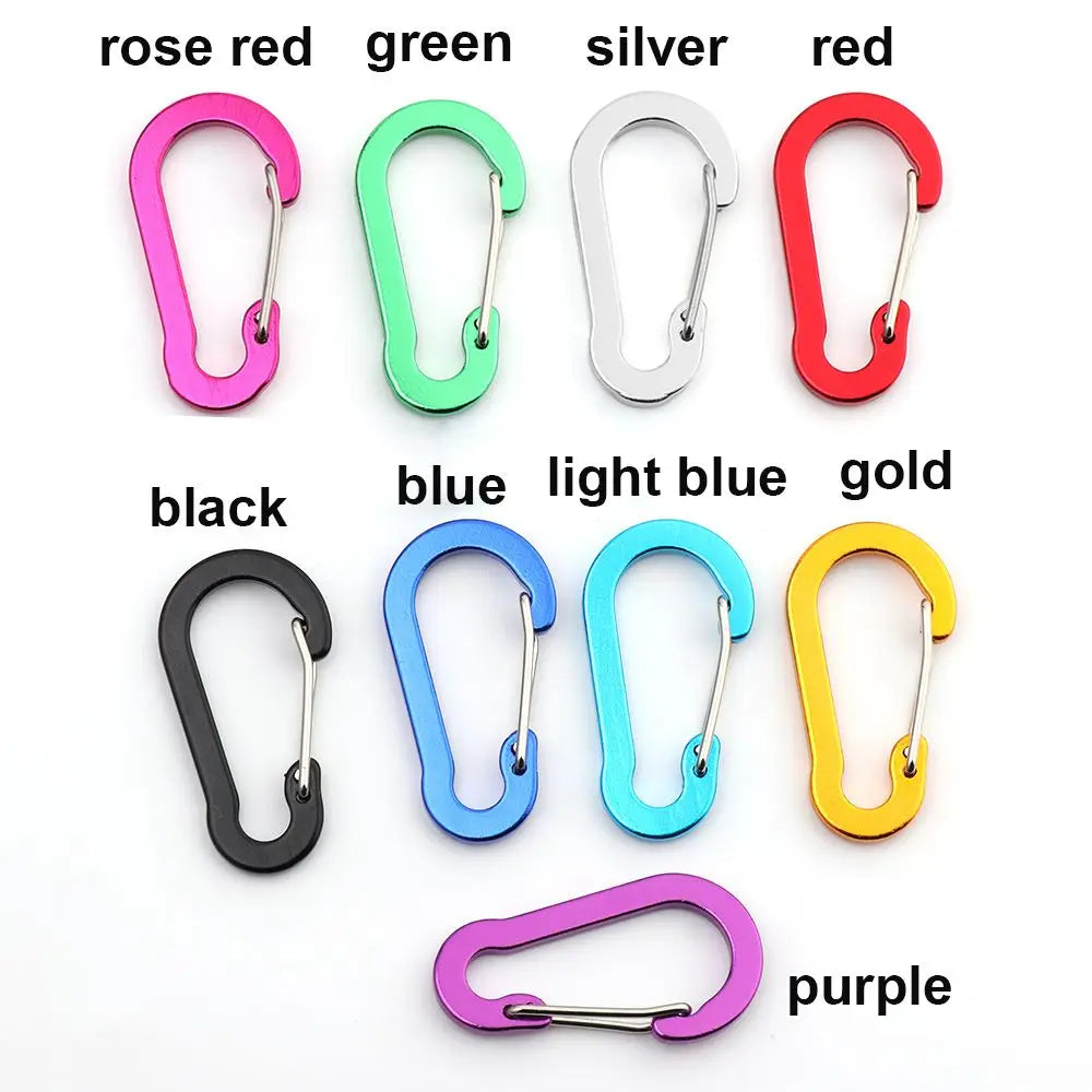 5pcs Tools Carabiner Outdoor Backpack Camping Climbing Booms Fishing Hook Keychain Lock Buckle Snap Clip