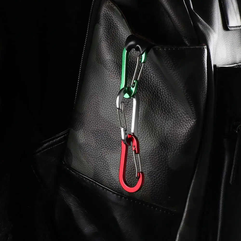 5pcs Tools Carabiner Outdoor Backpack Camping Climbing Booms Fishing Hook Keychain Lock Buckle Snap Clip