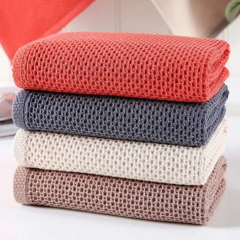 34x34/73x34cm Cotton Hand Towel Plaid Face Towel Bathroom Kitchen Household Absorbent Towel