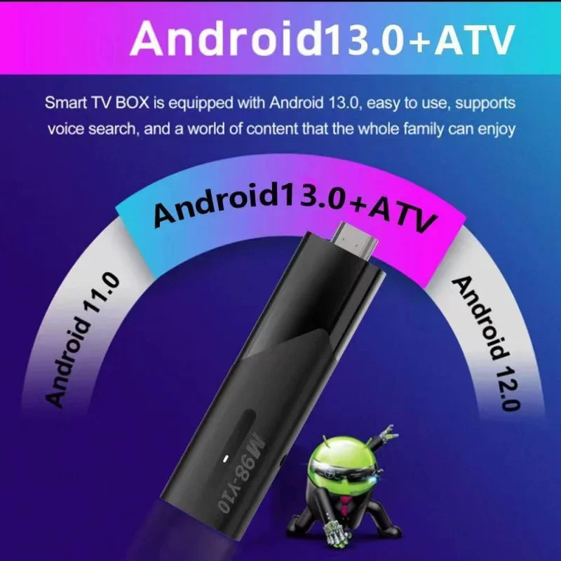 M98-Y10 ATV Smart TV Stick PK DQ06 Allwinner H618 Dual WiFi 2.4G 5G BT5.0 2GB 16GB HD 6K 1080P Android 13 TV Iptv