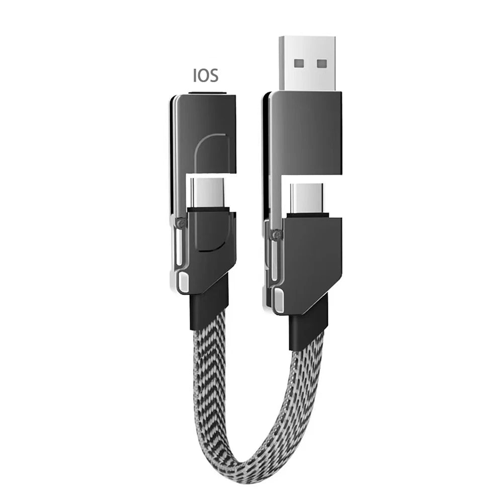 4 in 1 60W/27W Fast Charging USB Type C To USB C / Lighting Cable for iPhone 14 13 Pro Max Huawei Xiaomi PD Mobile Phone Cable