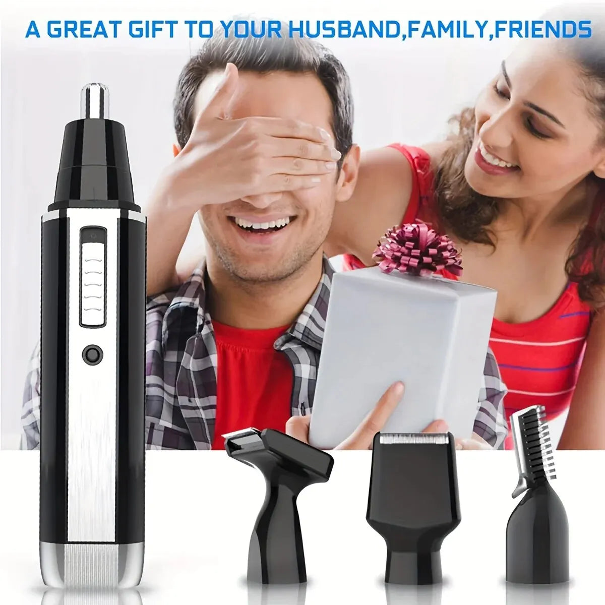 4 In 1 Rechargeable Men's Electric Nose Beard Eyebrows Hair Trimmer Painless Women Trimming Eyebrows