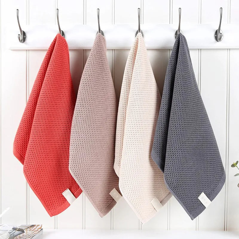 34x34/73x34cm Cotton Hand Towel Plaid Face Towel Bathroom Kitchen Household Absorbent Towel