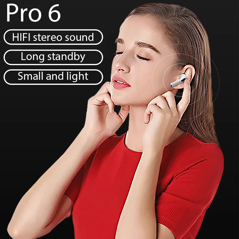 Original Air Pro 6 TWS Wireless Bluetooth Headset 5.3 Headphone Mini Earphone