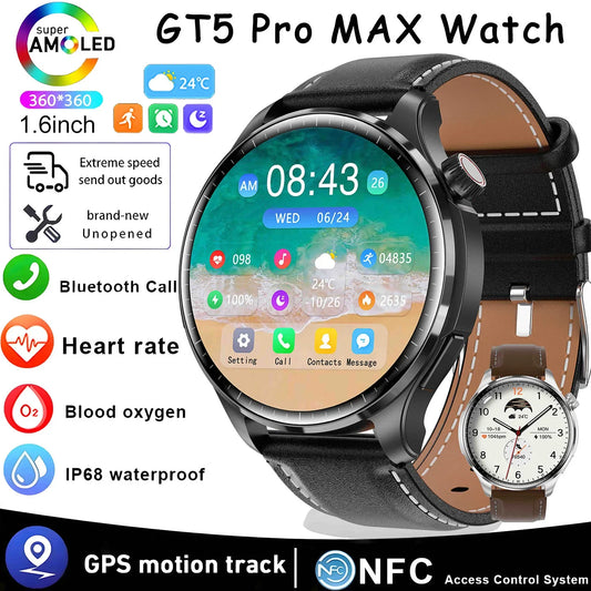 2024 New for Huawei Smart Watch Men GT5 Pro Max AMOLED Screen GPS Sports