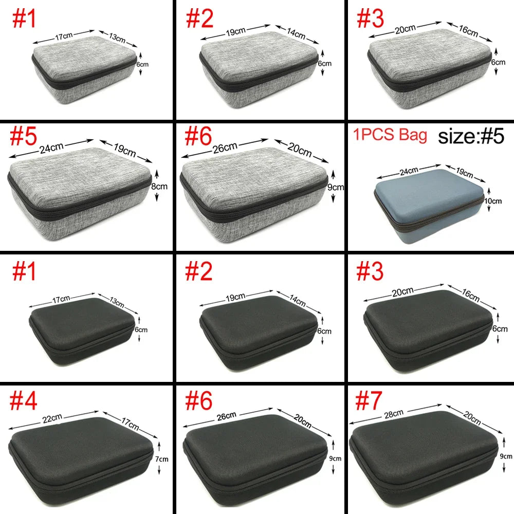 Multi-Size EVA Hard Storage Box Travel Zipper Bag Shockproof Outdoor Tools Bag For Earphone Storage Case Accessories