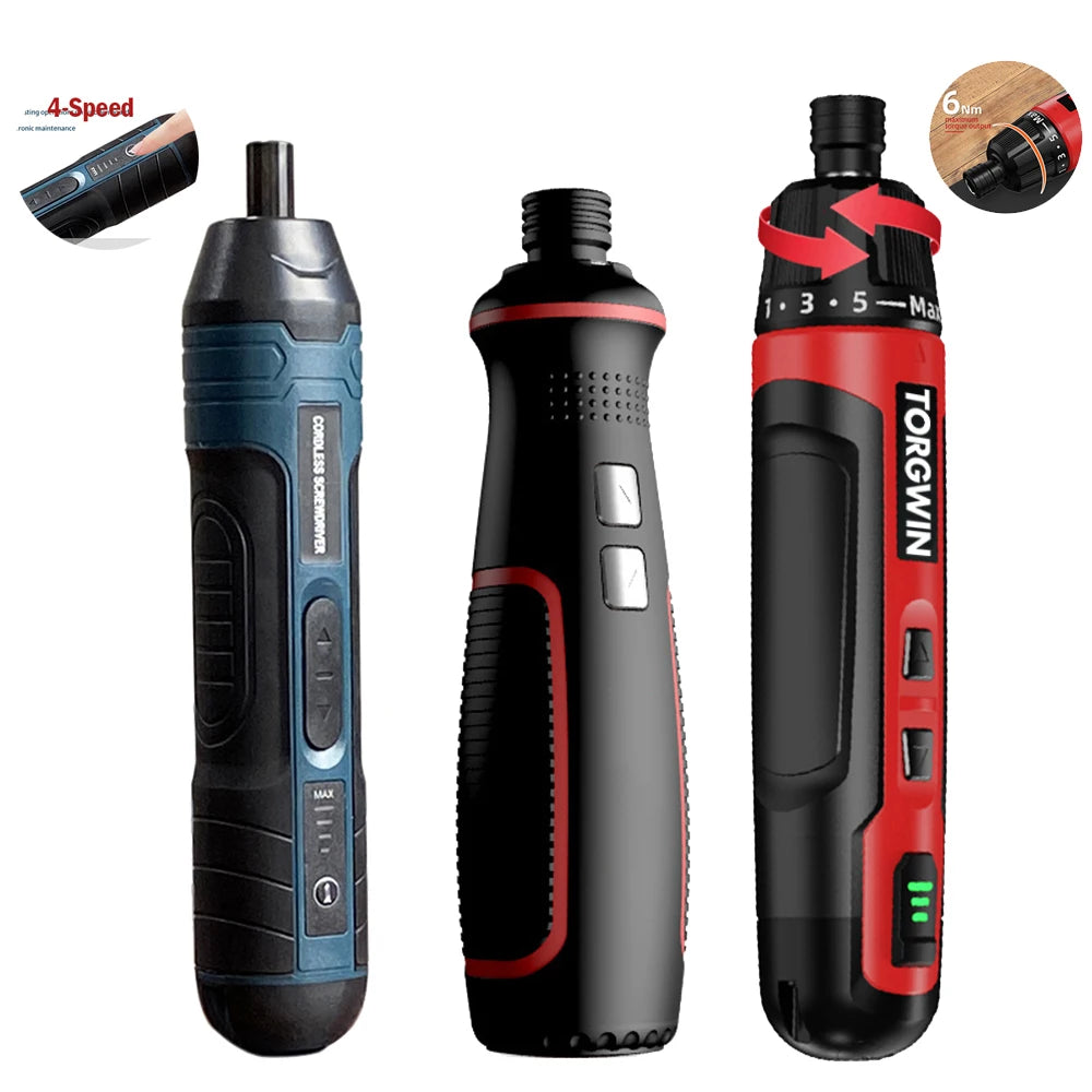 4/6-Speed Torque Cordless Electric Screwdriver 2000mAh Lithium Battery Drill 3.6V Power Tools Set Household Maintenance Repair