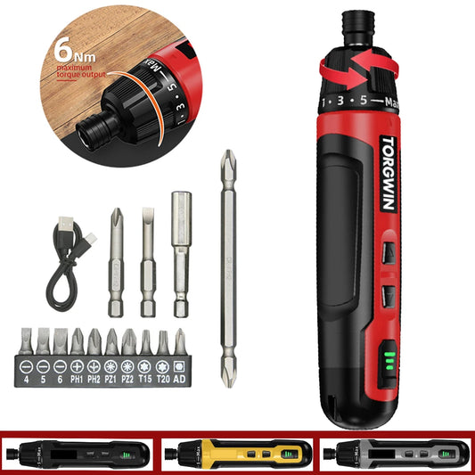 4/6-Speed Torque Cordless Electric Screwdriver 2000mAh Lithium Battery Drill 3.6V Power Tools Set Household Maintenance Repair