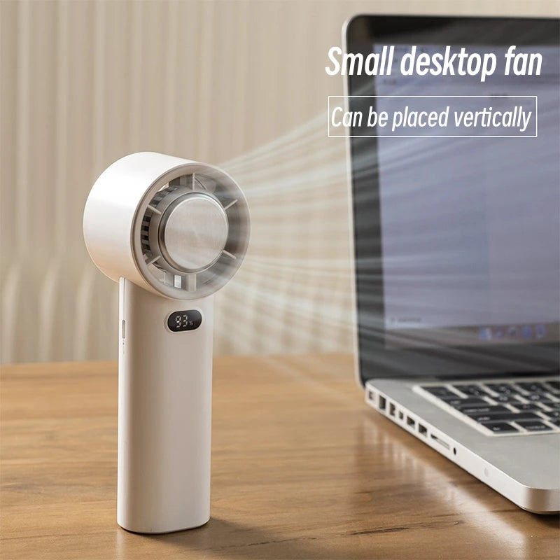 3600mAh Handheld Fan USB Rechargeable Small Desktop Fan 100-speed Wind Portable Refrigeration Cooling Fan For Home Office Travel