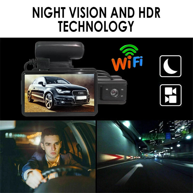 Camera For Car WIFI Dual Lens Dash Cam For Cars 1080P 3Inch Video Recorder Rear View Camera