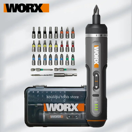 Worx 4V Mini Electrical Screwdriver Set WX242 WX240 Smart Cordless Electric Screw Driver USB Rechargeable 30 Bit Set Drill Tool