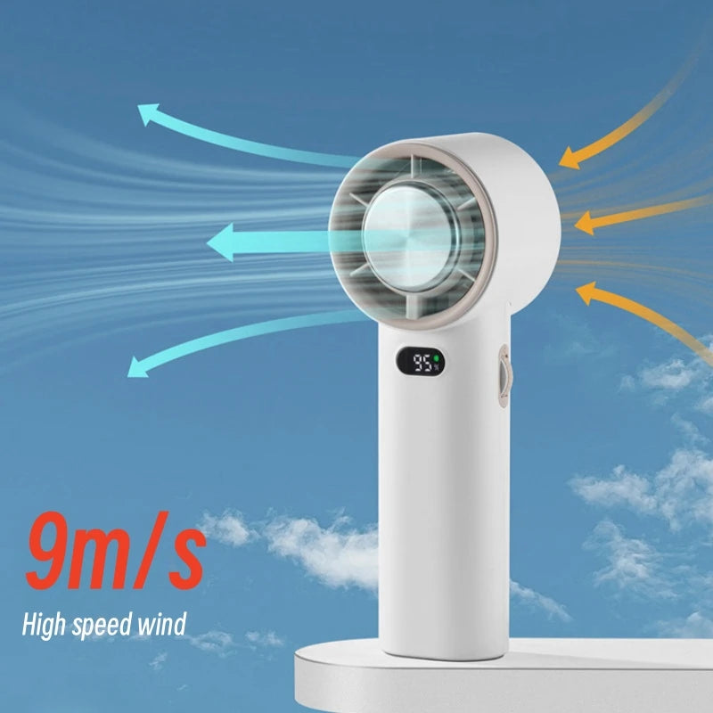 3600mAh Handheld Fan USB Rechargeable Small Desktop Fan 100-speed Wind Portable Refrigeration Cooling Fan For Home Office Travel