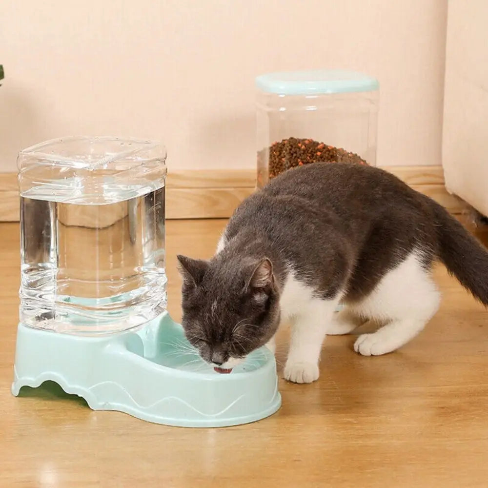 3.8L Automatic Pet Feeder Large Cat Dog Food Dispenser Water Fountain Drink Bowl Corner Dog Bowl Cat Feeding