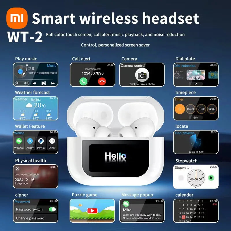 Xiaomi Mijia A8 Pro New Bluetooth5.4 Headset TWS Earphones Active Noise Cancelling Earbuds Waterproof