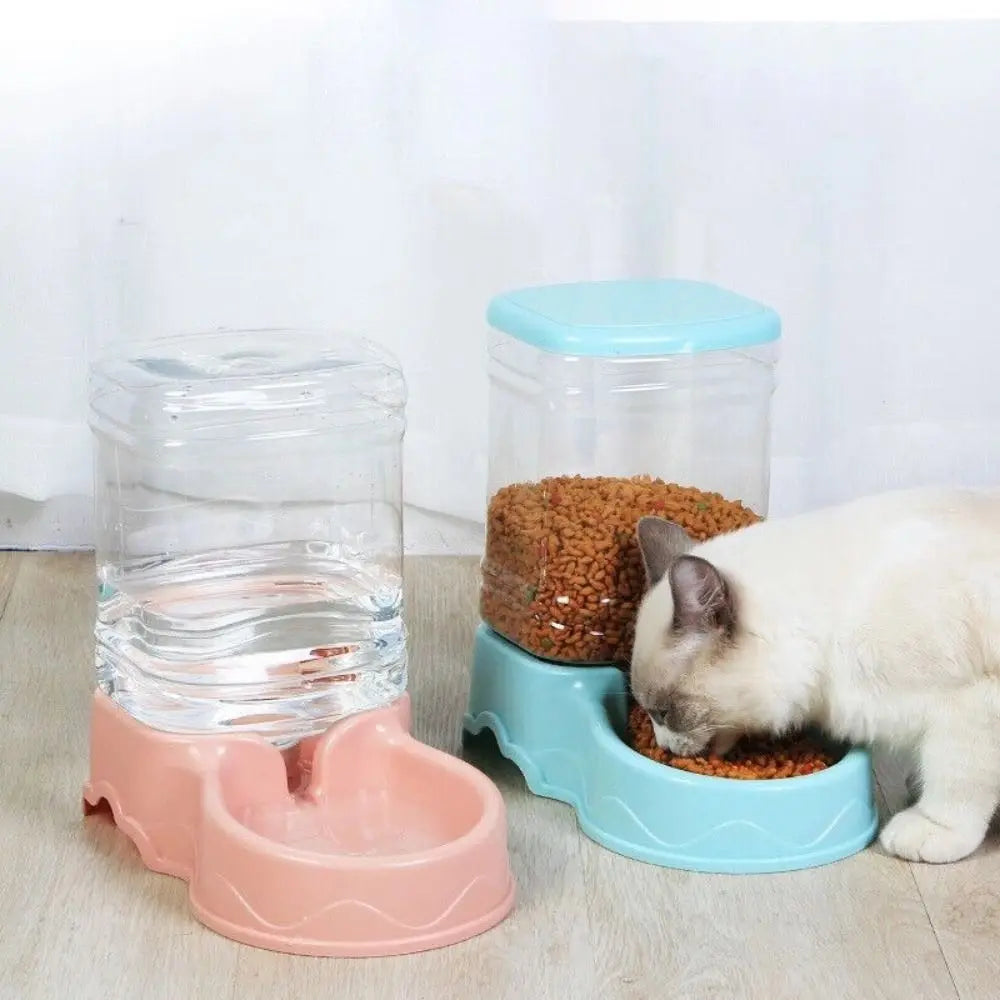 3.8L Automatic Pet Feeder Large Cat Dog Food Dispenser Water Fountain Drink Bowl Corner Dog Bowl Cat Feeding