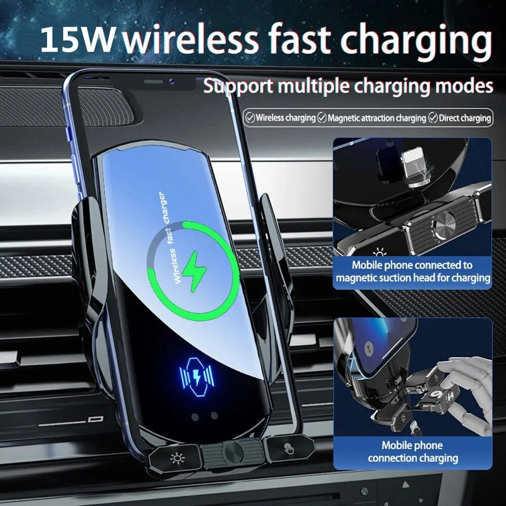 Car Wireless Charger Magnetic Fast Charging Station Air Vent Stand Car  For iPhone 15 14 13 12 Samsung Xiaomi