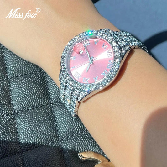 MISSFOX Pink Women Watch Luxury Small Face Elegant Quartz Watches For Ladies