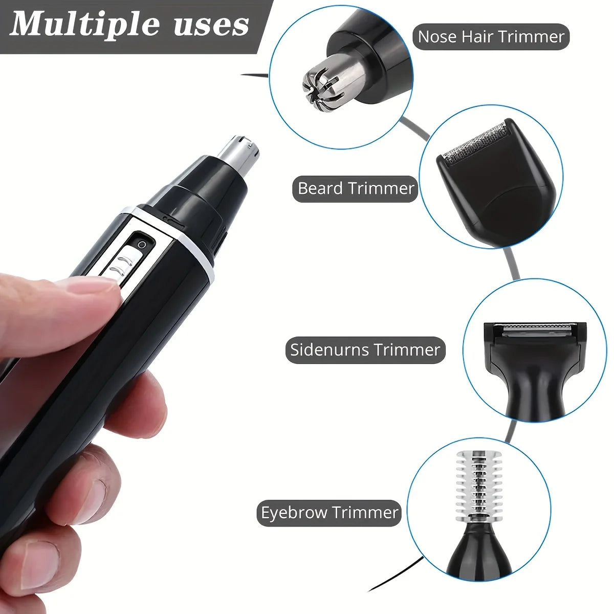 4 In 1 Rechargeable Men's Electric Nose Beard Eyebrows Hair Trimmer Painless Women Trimming Eyebrows