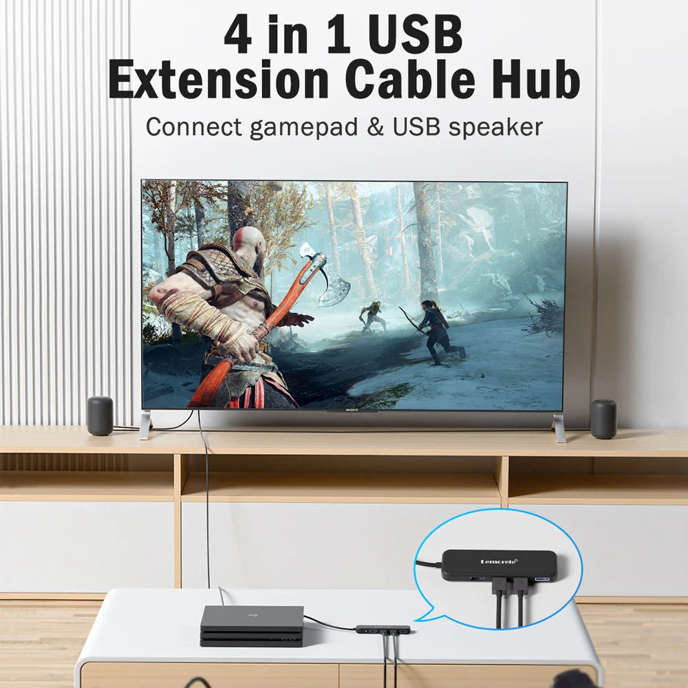 Lemorele USB 3.0 HUB 4 in 1 Type C Adapter 4 Ports Slot  USB C Hub USB Hub 3.0 High Speed For Laptop Windows Mac