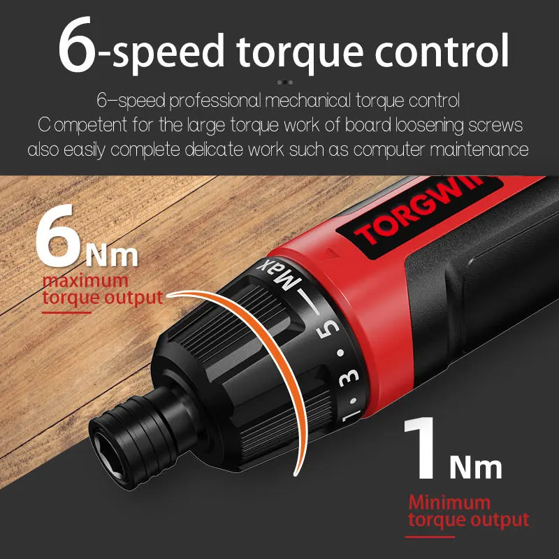 4/6-Speed Torque Cordless Electric Screwdriver 2000mAh Lithium Battery Drill 3.6V Power Tools Set Household Maintenance Repair