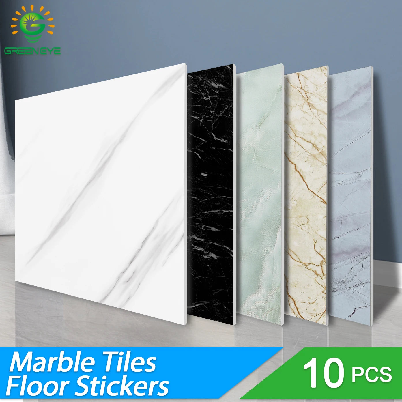 10/pcs PVC Imitation Marble Wall Stickers Self-adhesive Floor Stickers Waterproof Bathroom living Room Decoration Decals 30*30cm