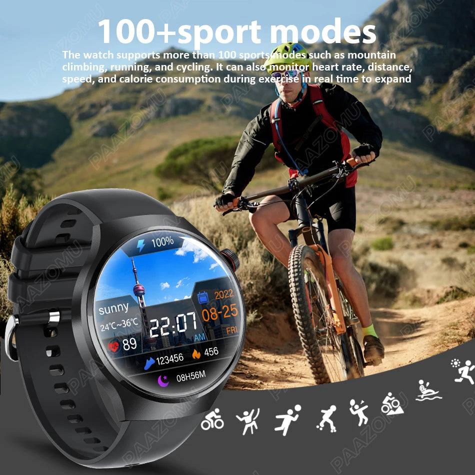 2024 New Smart Watches Men GT4 Pro 360*360 HD Full Screen Touch Bluetooth Call IP68 Waterproof