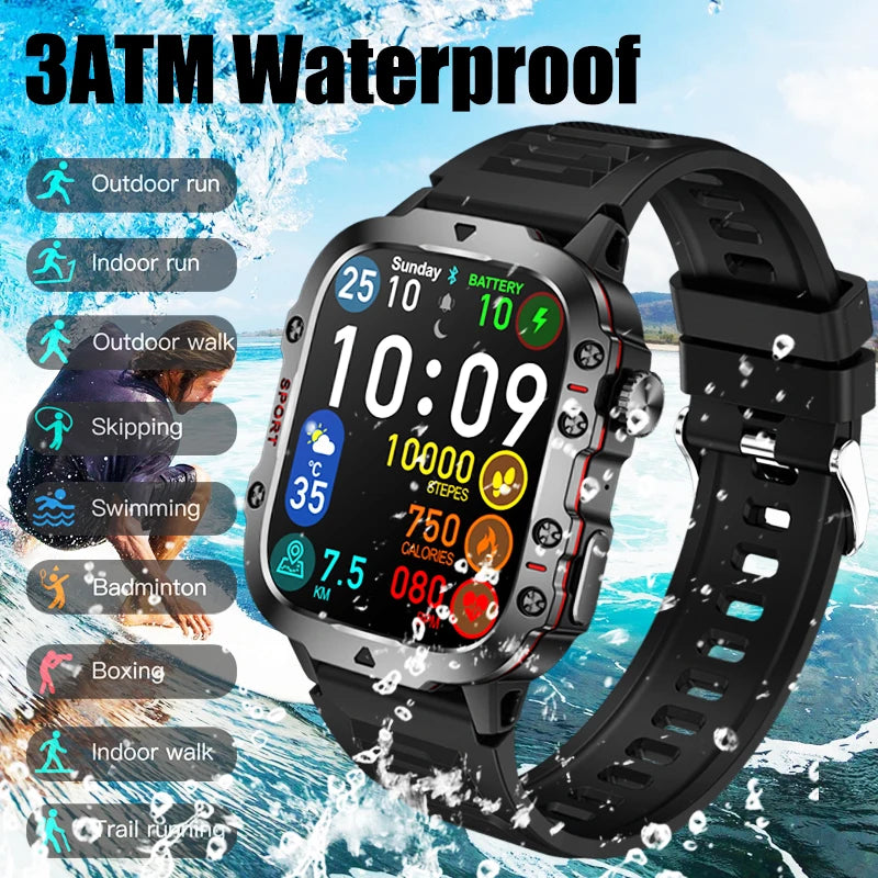 2024 New For Xiaomi Military Smart Watch Men IP68 5ATM Outdoor Sports Fitness Tracker