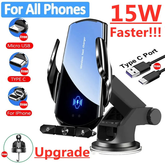 Car Wireless Charger Magnetic Fast Charging Station Air Vent Stand Car  For iPhone 15 14 13 12 Samsung Xiaomi