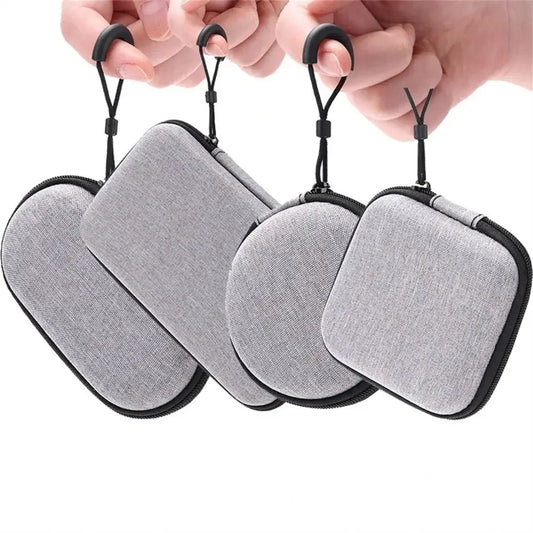 Small Earphone Storage Bags Hard Shell Data Cable Organizer Bag Mini Tech Gadgets Portable Case Charger U Disk Zipper Pouch
