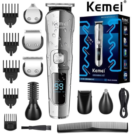 Original kemei all in one hair trimmer for men face beard grooming kit hair clipper electric waterproof
