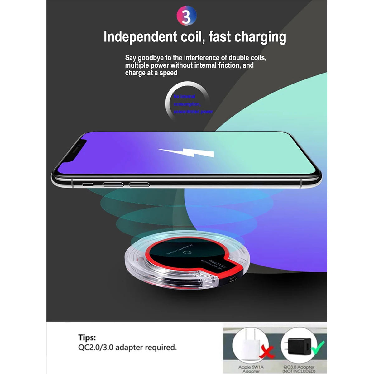 30W Fast Wireless Charger For Samsung Galaxy S10 S9 S8 Note 9 Qi Charging Pad for iPhone 11 Pro XS Max XR X 14 Plus 12 13